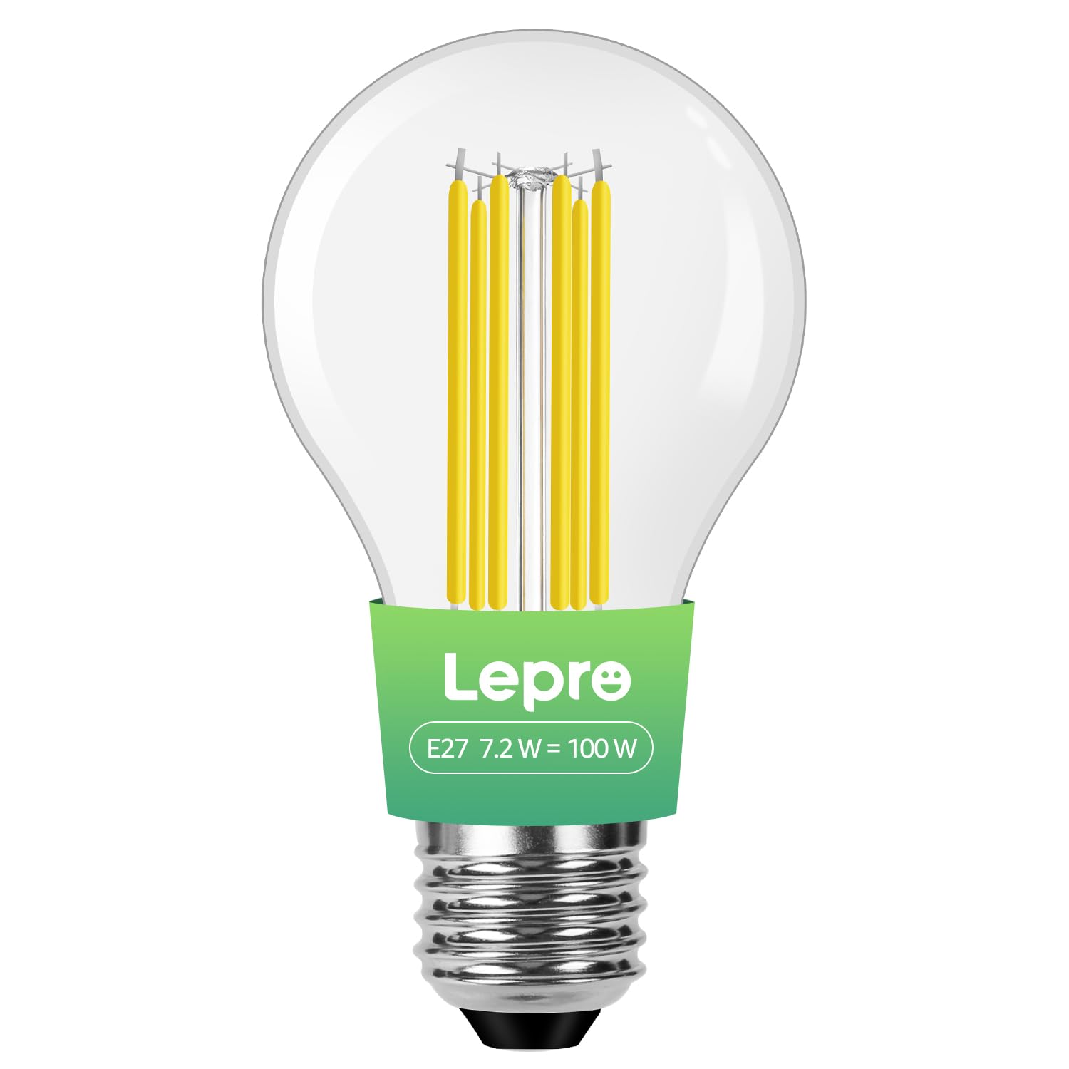 Lepro Energieklasse A E27 LED Warmweiss, 7.2W 1521 Lumen Glühbirne E27, Nicht Dimmbar, A60 Led Birne, 2700 Kelvin Warmweiß, 300° Abstrahlwinkel Energiesparlampe, ersetzt 100W Leuchtmittel, 1 Stück