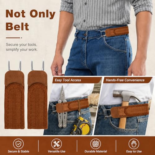 Image of PUJI Buckleless Belt for Men & Women - Elastic Stretch Waist Belt with Metal Hook, Invisible Everyday Work Belt, Black, Brown, White (2 pcs)