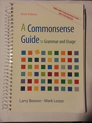 A Commonsense Guide to Grammar and Usage 0312590539 Book Cover