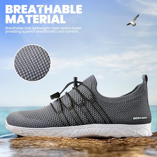 Image of SEEKWAY Mens Womens Water Shoes Quick Dry Aqua Shoes Barefoot for Beach Surf Hiking Pool Water Sports