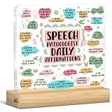 Speech Language Pathologist Gifts for Women Men Coworker Friends, Speech Language Pathologist Office Decor, Appreciation Gifts for SLP Clear Acrylic Sign Decorations for Office Desk