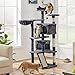 Topeakmart 57 inches Multi-Level Cat Tree Cat Condo with Scratching Posts Kittens Activity Tower Pet Play House Furniture