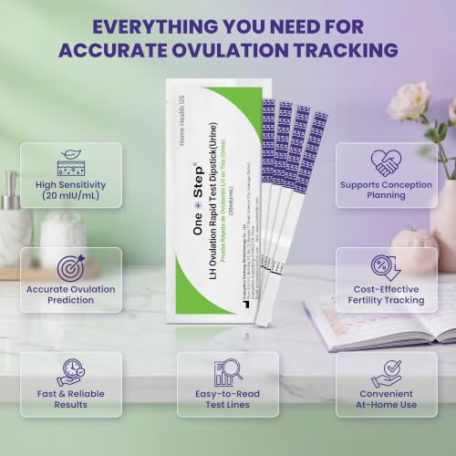 Image of One Step Ovulation Test Strips (40 Pack) - Easy to Use Ovulation Predicter Test - At Home Ovulation Test Strips for Fertility Tracking