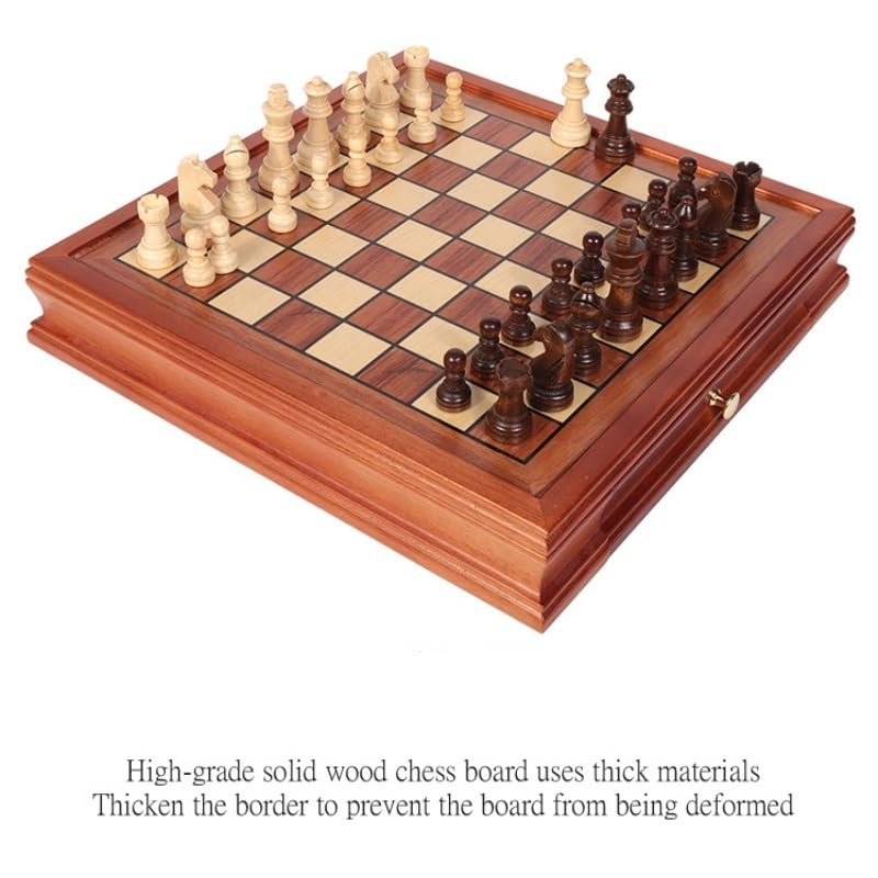 Juego de ajedrez magnético de madera de 12,8 pulgadas, 2 almacenamiento