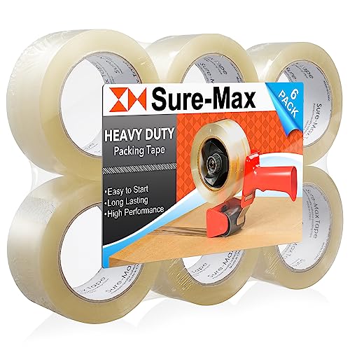 Sure-Max 6 Rolls Heavy-Duty Shipping & Packing Tape (2