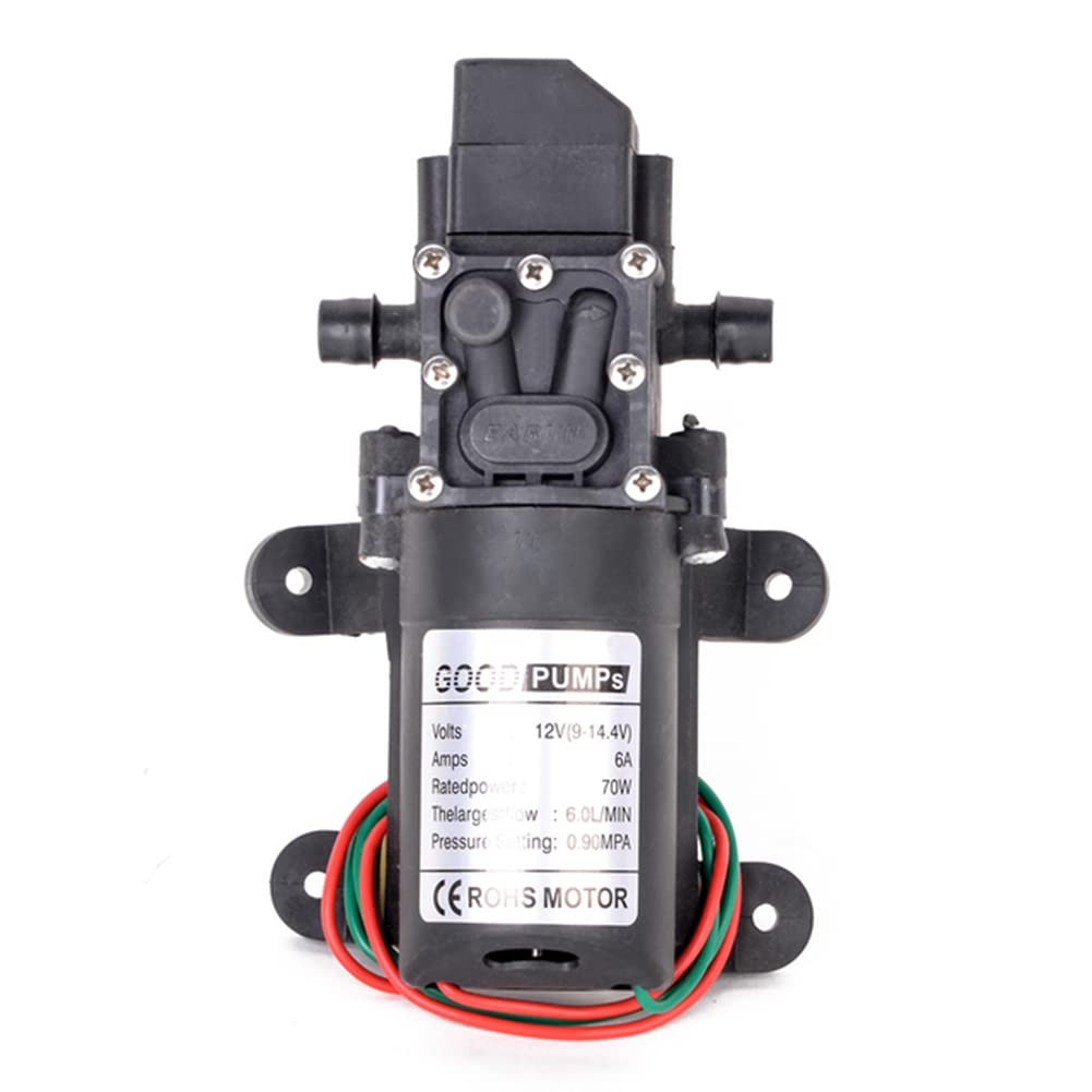 Uikdjgu 1Pcs Automatic Switch 6L/Min DC12V 70W 130PSI AUTO Diaphragm Water Pump Self Priming Pumps, Straight