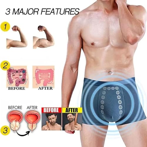 Men's Energetic Massage Magnetic Underwear, 6 Pack Ultra Thin Ice Silk Boxer Briefs Underwear Comfortable Cool Underwear3