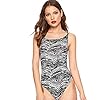 MakeMeChic-Womens-Crisscross-Strappy-Backless-Scoop-Neck-Tiger-Cheetah-Bodysuit MakeMeChic Women's Sleeveless Mock Neck Bodycon Jumpsuit Unitard Bodysuit Zebra XS