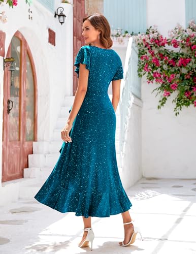 Image of BeryLove Womens Wedding Guest Dress Sequin Formal Dresses for Women | Stunning evening gowns for women suitable for prom homecoming bridesmaid and mother of the bride formal events