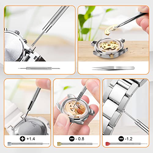 JOREST 腕時計用 ドライバー 時計工具セット、精密ドライバー メガネ用/時計用、眼鏡 時計 修理、時計の裏蓋オープナー、時計 電池 交換、ーミニマイナス/プラスドライバセット 3枚目