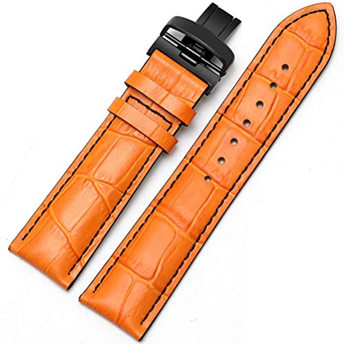 AG Piel de naranja de la mariposa de la hebilla de correa de 22 mm con una longitud de 120 + 75 mm