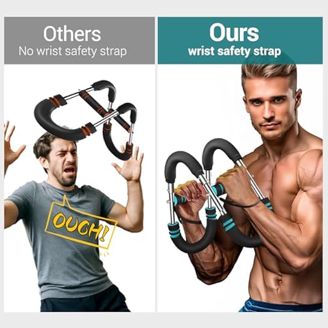 2025 Upgraded 9 Resistance Levels£¨20-140LBS£© Adjustable Twister Arm Trainer with 4 Springs & Workout Poster ¨C Chest Trainer, Arm Trainer, Chest Exerciser for Men, Compact Chest Workout Equipment