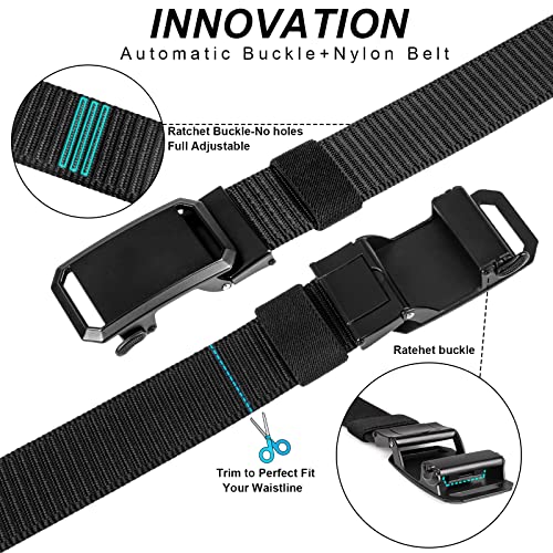 Ratchet Belts for Men Golf Nylon Web Belt with Automatic Buckle Adjustable Tactical Gun Belt4