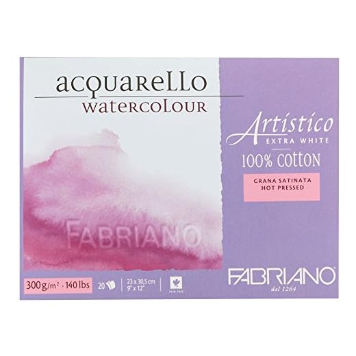 Fabriano Artistico Hot presionado bloque Acuarela - Pequeño (23x30.5 cm) - Alta Blanca