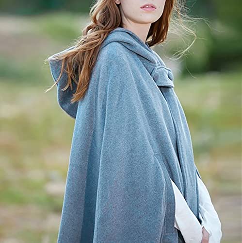 Uillui Winter Hooded Cape Coats for Women Classy Mid-Length Sleeveless Cloak Y2K Teen Girls Trendy Poncho Cottagecore Shawl4