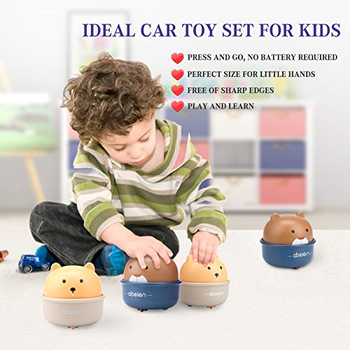 YSSHUI Spielzeugautos, 2er Pack Mini Baby Spielzeugauto Aufziehen Tierspielzeug Fahrzeuge Set Press and Go Geburtstags 1 2 3 4 Jahre alte Jungen, Mädchen