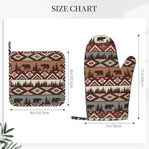 Vintage Rustic Bear Oven Mitts and Pot Holders 4 pcs Set Silicone Bear Mountain Kitchen Oven Mitt Gloves Country Cabin Themed Pot Holders Non-Slip Heat Resistant Cooking Mitts Set for Grilling Vintage Rustic Bear Oven Mitts and Pot Holders 4 pcs Set Silicone Bear Mountain Kitchen Oven Mitt Gloves Country Cabin Themed Pot Holders Non Slip Heat Resistant Cooking Mitts Set for Grilling