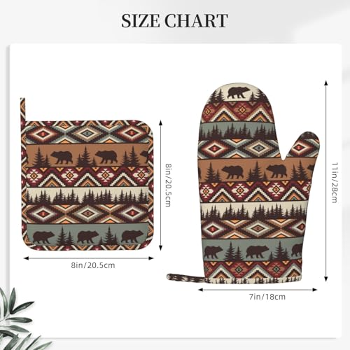 Vintage-Rustic-Bear-Oven-Mitts-and-Pot-Holders-4-pcs-Set-Silicone-Bear-Mountain-Kitchen-Oven-Mitt-Gloves-Country-Cabin-Themed-Pot-Holders-Non-Slip-Heat-Resistant-Cooking-Mitts-Set-for-Grilling Vintage Rustic Bear Oven Mitts and Pot Holders 4 pcs Set Silicone Bear Mountain Kitchen Oven Mitt Gloves Country Cabin Themed Pot Holders Non Slip Heat Resistant Cooking Mitts Set for Grilling