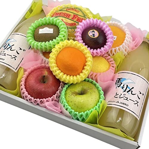 彩りフルーツセットL (青森県産 特選りんごジュース2本入) フルーツ詰め合わせ お祝い お見舞い ご挨拶 誕生日プレゼント お彼岸 内祝 志 寸志 粗品 賞品 懸賞品 景品 仏事 法事 法要 供物 お供え お供え物 感謝 人気 セット スイーツ 母の日