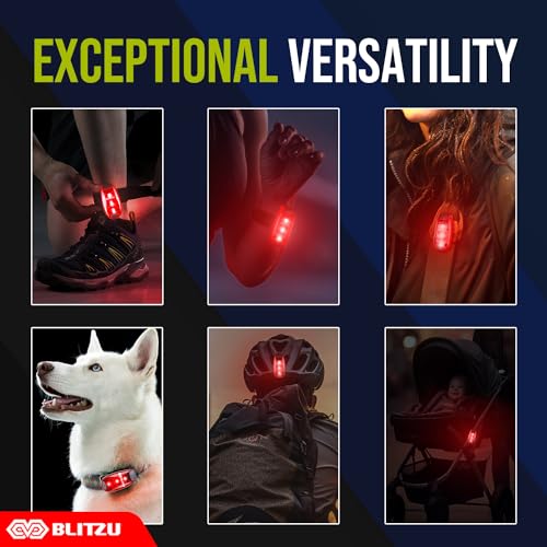 Blitzu SAFETY LIGHT S Walking Night Red Strobe Light Dog Leash Light Walking Light Led Running Lights Dog Safety Light Red thumb #2