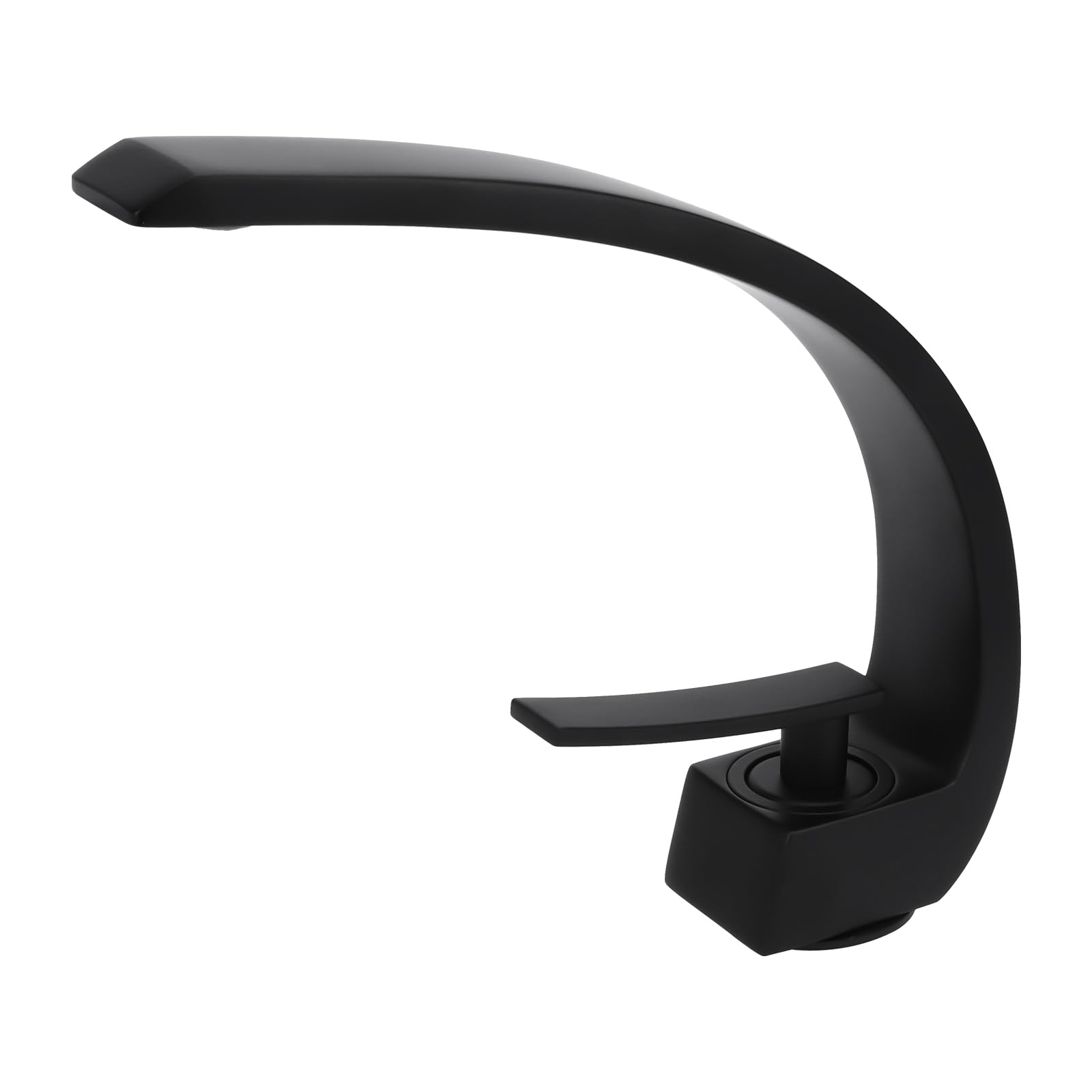 Bathroom Sink Faucet Modern Single Hole 1-Handle Faucet Chrome (Black)