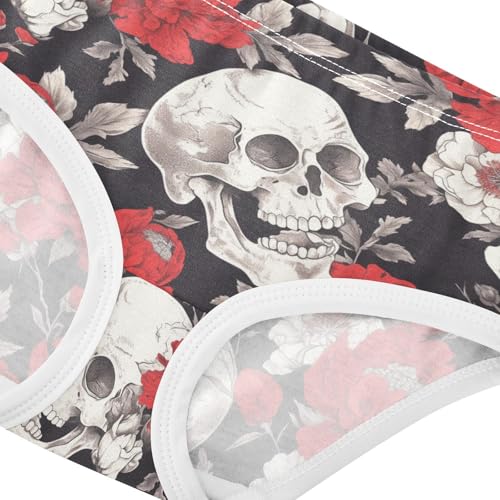 Wusikd Flowers Skulls Girls' Underwear Cotton Girls Briefs Soft Toddler Underwear 2T4