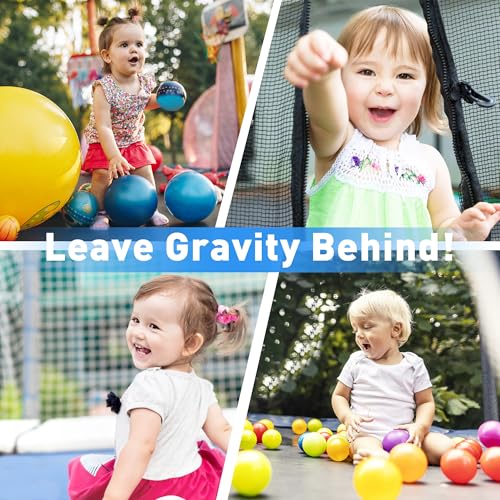Trampoline for Kids 600LBS 4.5FT 5FT 5.5FT Toddler Indoor Outdoor with Safety Net, Swing, Adjustable Bar, 54'' 66'' Mini Small Trampoline with Basketball Hoop