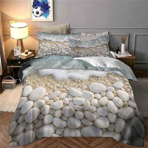 Parure de lit microfibre 200x200 housse de couette imprimé plage double