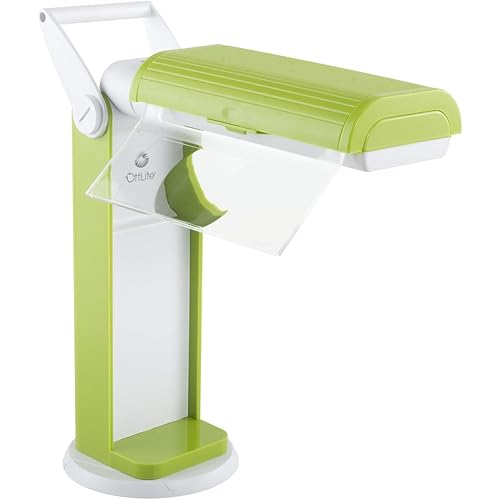 OttLite 13 Watt Magnifier Task Lamp with 2X Magnification and Swivel Base, Green