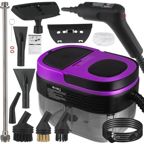 Steam Cleaner, 3-Level Adjustable Handle, 15s Heat-Up, 1.69 Quarts Tank, Portable Steamer for...