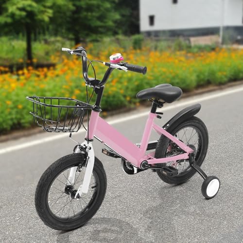 Garbenat 14 Zoll Kinderfahrrad Upgraded Kinder Fahrrad für ab 3-5 Jahre Kinderfahrrad mit Stützrädern & Korb HöHenverstellbar Fahrrad Kinder für Jungen & Mädchen – Bild 4