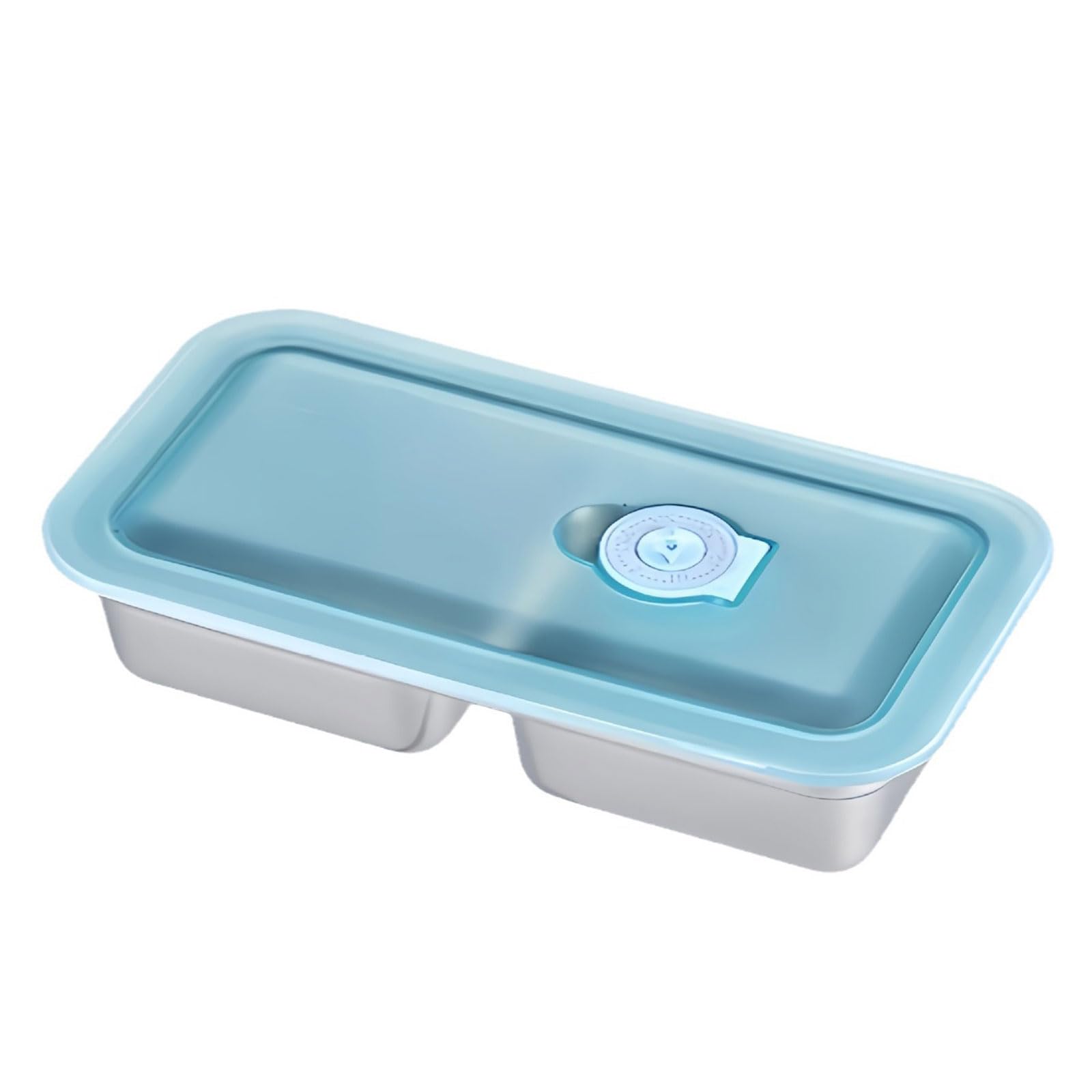 MALSSE Rustproof 304 Nonrust Steel Snacks Box Clear Top Leak Proof Construction Ideal for Commuting Hiking Parties Travel Friendly Metal Meal Storage Box