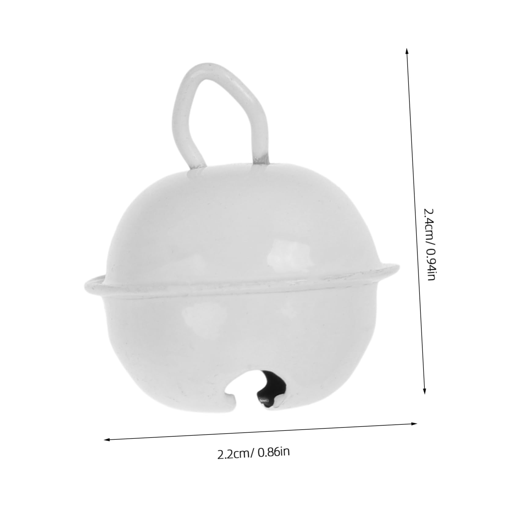 IWOWHERO 50Pcs Mini Metal Jingle Bells Painted Craft Bells for Christmas Decor Jewelry Pendants Party Decorations Cheerful Sound Ornaments White