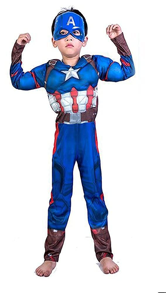 Envogue Polyester Captain America Costume For Kids (Includes ) Mask + Dress Cosplay Clothes Sets Halloween Costumes (6-7 Years), Multicolor (B09QL9WM77) Amazon Price History, Amazon Price Tracker