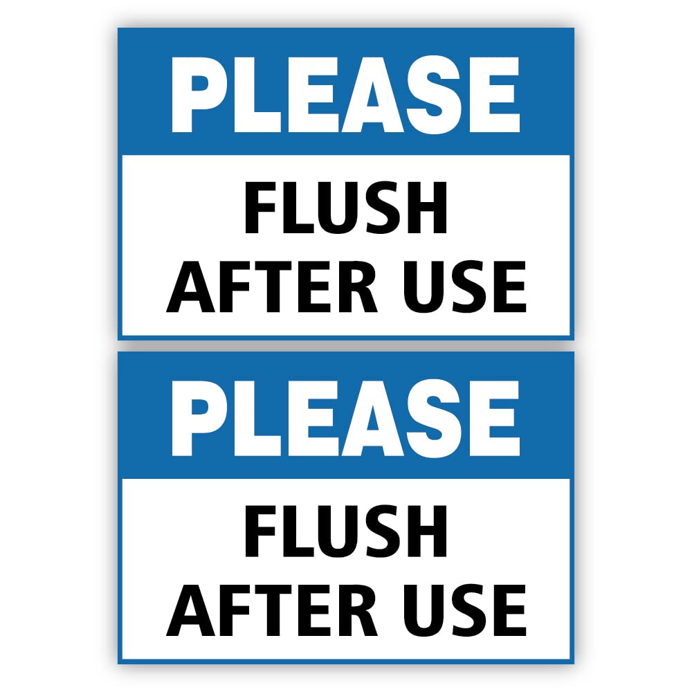 VVWV 2 PCs Please Flush After Use Sign Sticker for Hotels Restaurant Hospital Clinic Office Hall 12 x 8 inch-image-12