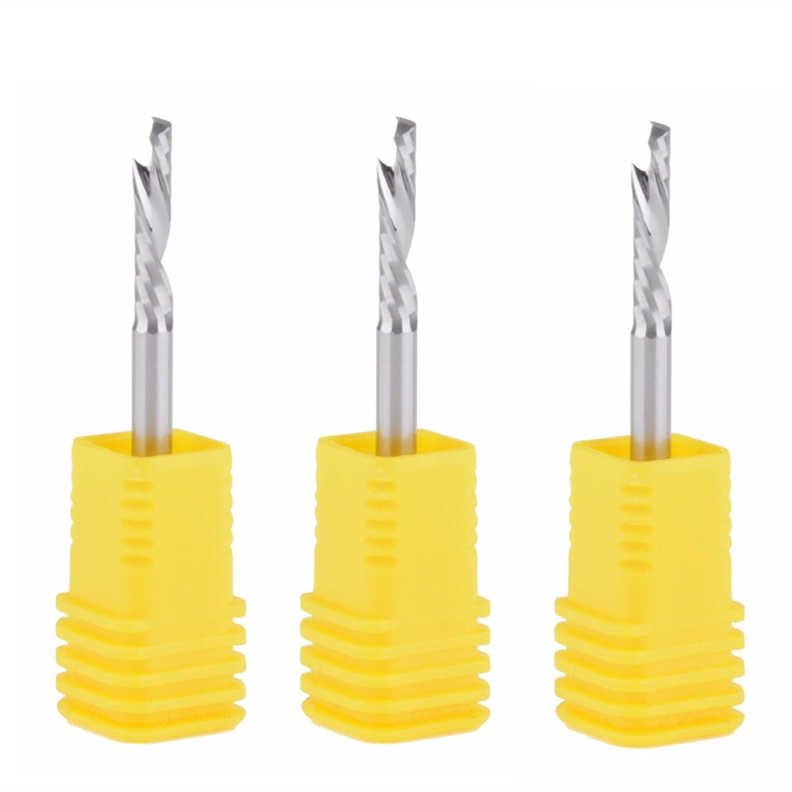 BERWENNY 5Pcs 3.175/15MM Up Down Cut 1 Single Spiral Flute Endmills Carbide CNC Milling Cutting Tools Router Bit