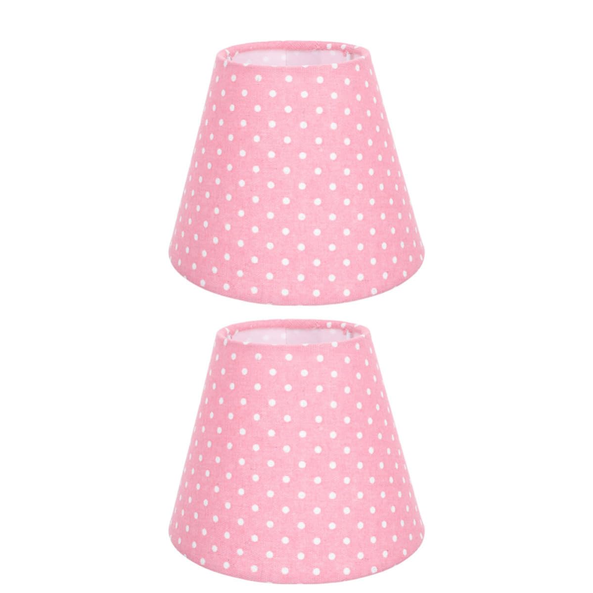 Pantallas para Lámparas de Mesa de Tela Rosa, Diseño Sencillo y Moderno, Forma Campana Redonda, Luz Suave y Ligera, Pack de 2 Piezas para Dormitorio y Salón