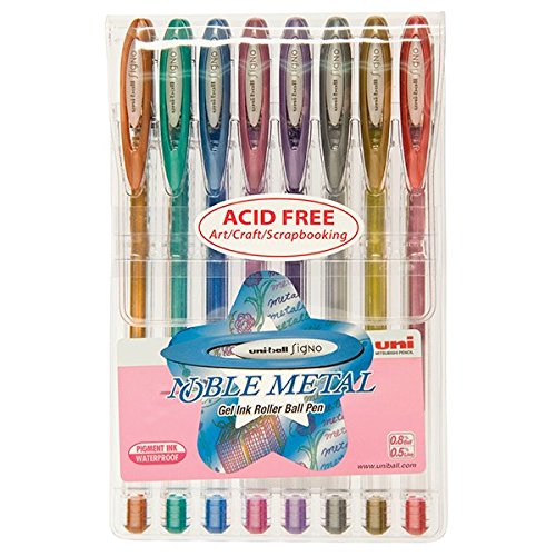 UNI Ball Signo Noble Metal Colors - Pack de 8 rotuladores, multicolor