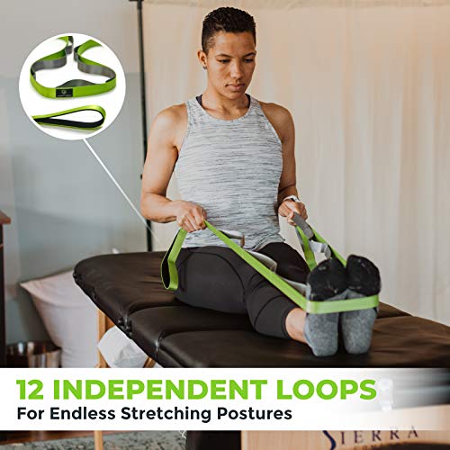 Gradient Fitness Stretching Strap For Physical Therapy, 12 Multi-Loop Stretch Strap 1" W X 8' L, Neoprene Handles, Physical Therapy Equipment, Yoga Straps For Stretching, Leg Stretcher (Green)… #TOP3