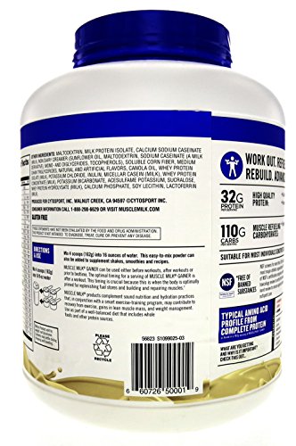 Muscle Milk Gainer Protein Powder, Vanilla Creme, 32g Protein, 5 Pound - Image 5