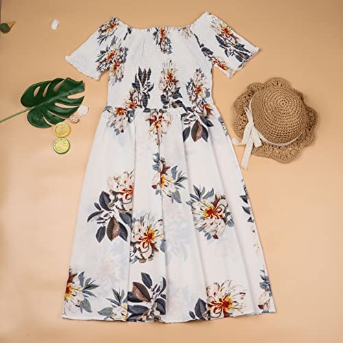 Mommy and Me Summer Casual Sleeveless Spaghetti Straps Floral Printed Family Matching Dresses Outfit for Beachwear3