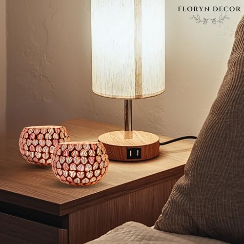 Image of Floryn Decor Morrocan Mosaic Candle Holders | Home Light Decorations Items | Mosaic Glass Tealight Holder | Best lamp for Diwali Decoration | Pack of 2 (with 2 Tealight Candle Free)