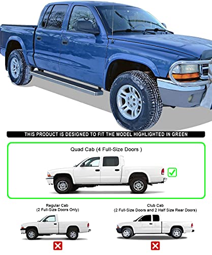 Estribos de acero inoxidable 304 para Dodge Dakota Quad Cab 00-04 miniatura 2