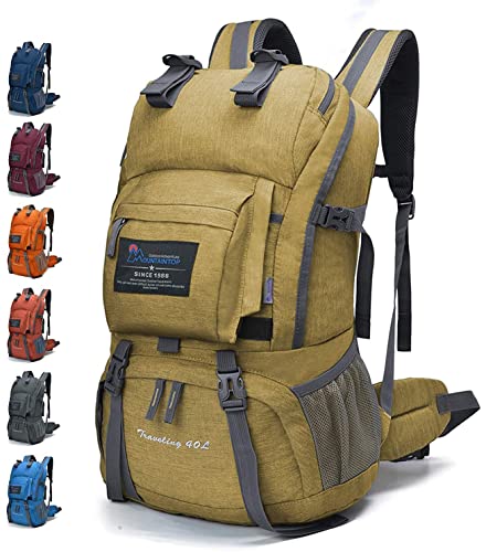 MOUNTAINTOP Mochilas Senderismo 40 litros Mujer Hombre Mochila de Trekking Mochila Montaña al Aire Libre Impermeable para Viaje Acampadas 33x22x55 cm
