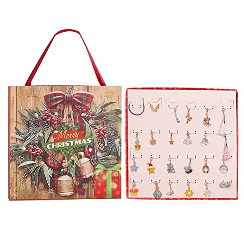 Akemaio Ensemble de bijoux avec calendrier de l'Avent et collier, bracelet et boîte cadeau pour enfants et filles Cover