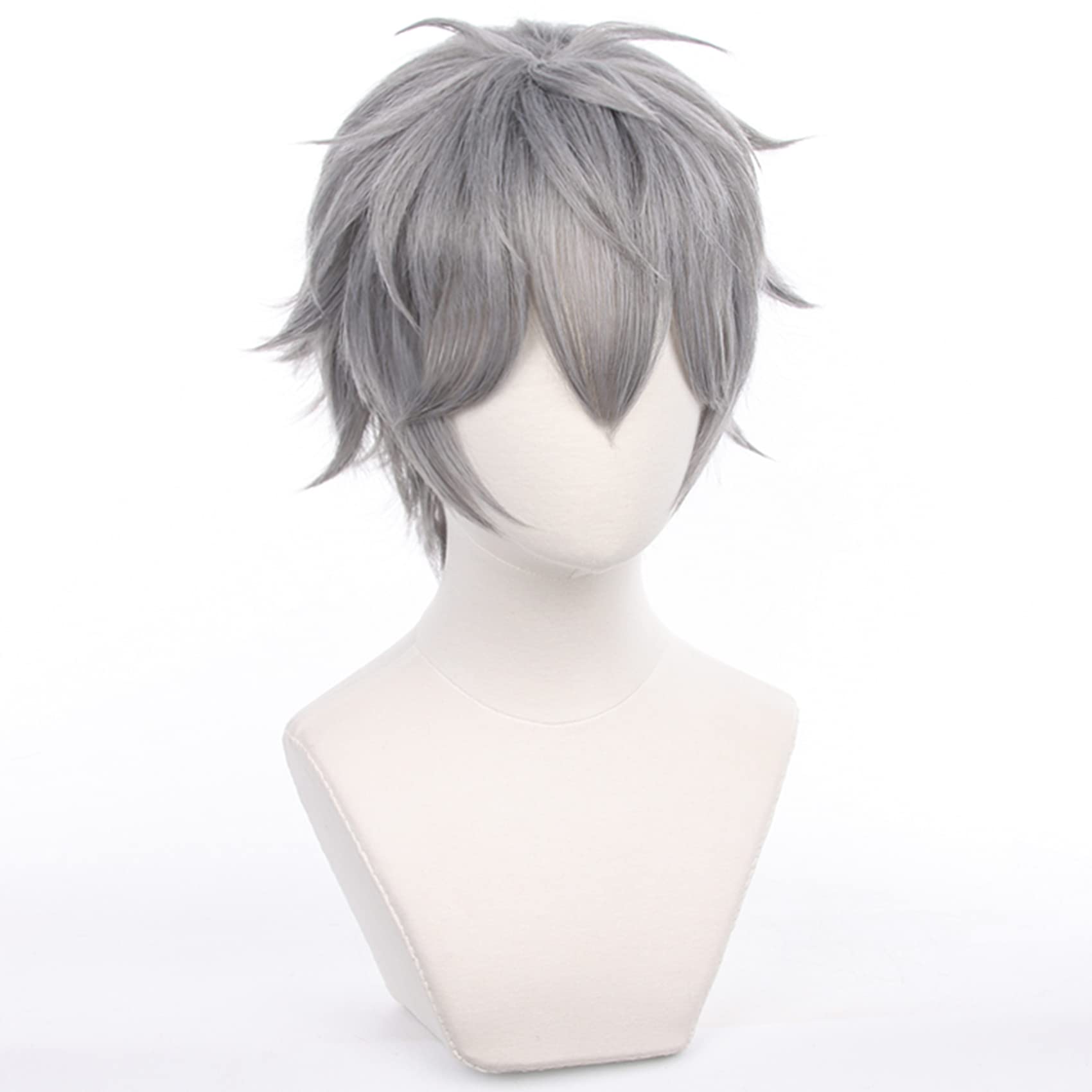 Grey Short Wig for Men with Straight Messy Heat Resistant Fiber Synthetic Costume Hairs for Men Halloween Comic Con Cos Anime Party Replacement Wigs - Image 4