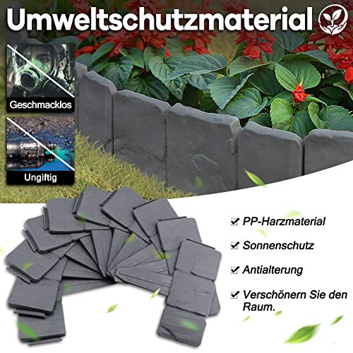 Flexibler Gartenzaun 12 Stück - Tulpen Design Kunststoff Einfassung