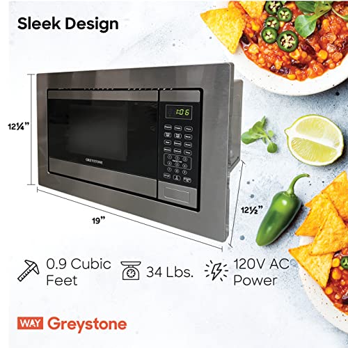 Greystone-09-Cubic-Foot-Built-In-Microwave-Digital-Touchpad-LED-Display-Includes-Trim-Stainless-Steel Greystone 09 Cubic Foot Built In Microwave Digital Touchpad LED Display Includes Trim Stainless Steel