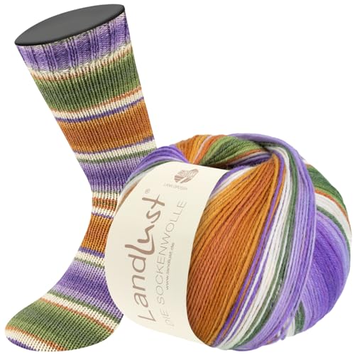 LANA GROSSA Landlust die Sockenwolle | Garn aus Merinowolle in verschiedenen Farben | Handstrickgarn aus 80% Schurwolle (Merino) & 20% Polyamid | 100g Wolle zum Stricken & Häkeln | 420m Garn FB120