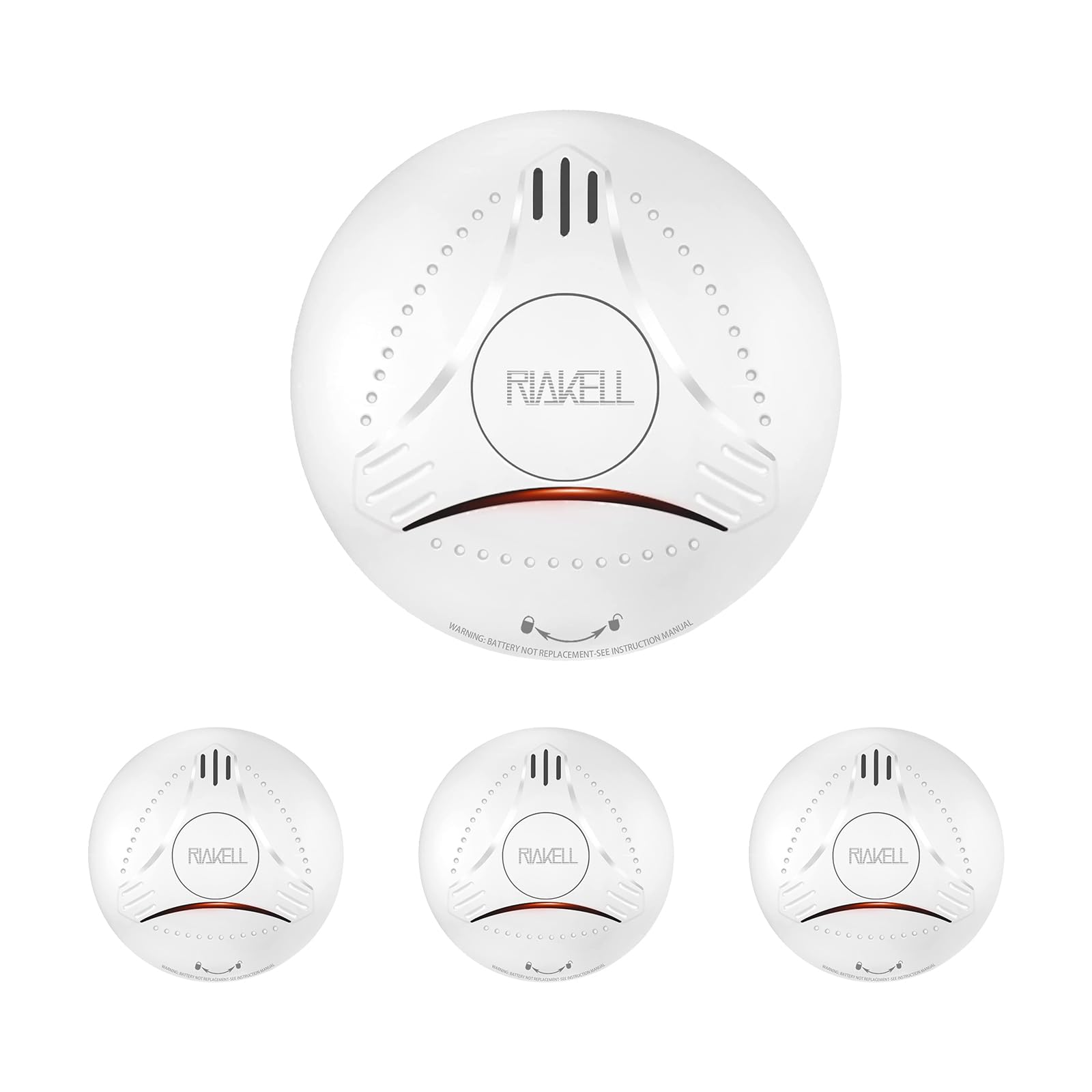 Riakell White Smoke Detector 10 Year Battery, Tüv And Din En 14604 Certified Smoke Alarm Fire Alarm With Photoelectric Sensor